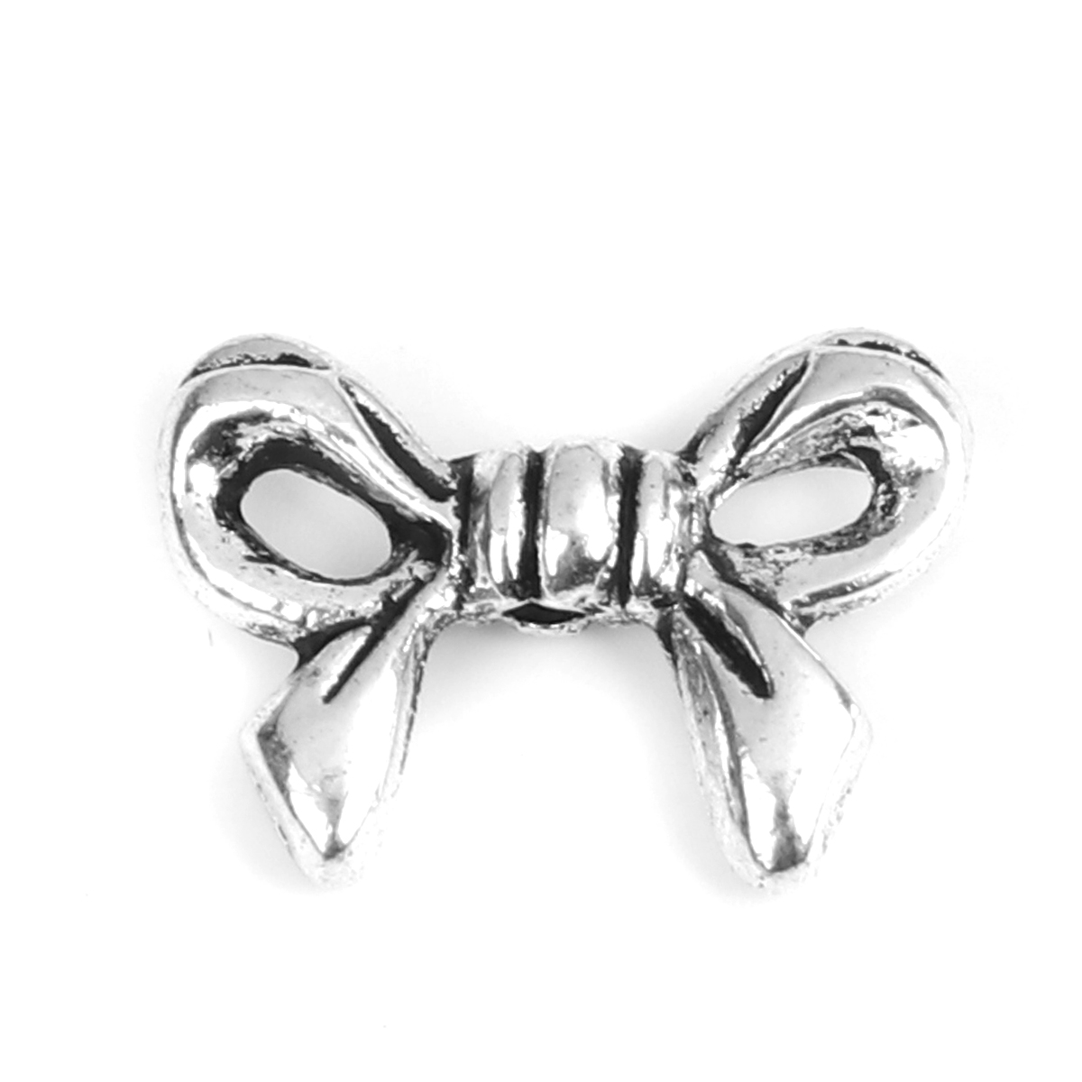 Spacer bead ,Bow, silver