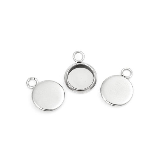 Cabochonhållare- rund  Stainless Steel, 6mm - 2
