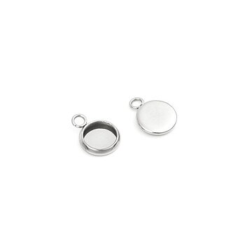 Cabochonhållare- rund  Stainless Steel, 6mm