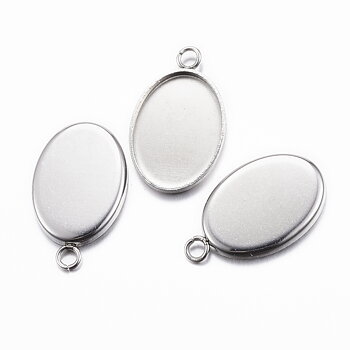Cabochonhållare-  Oval Stainless Steel, 13x18mm