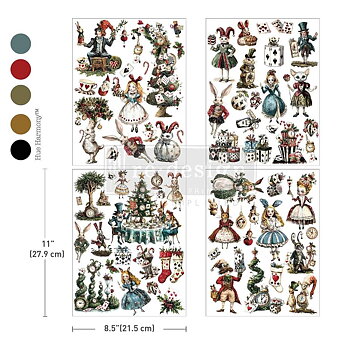 Whimsical Holiday,  20x28cm, 4ark, Middy Transfers, Re-Design with Prima