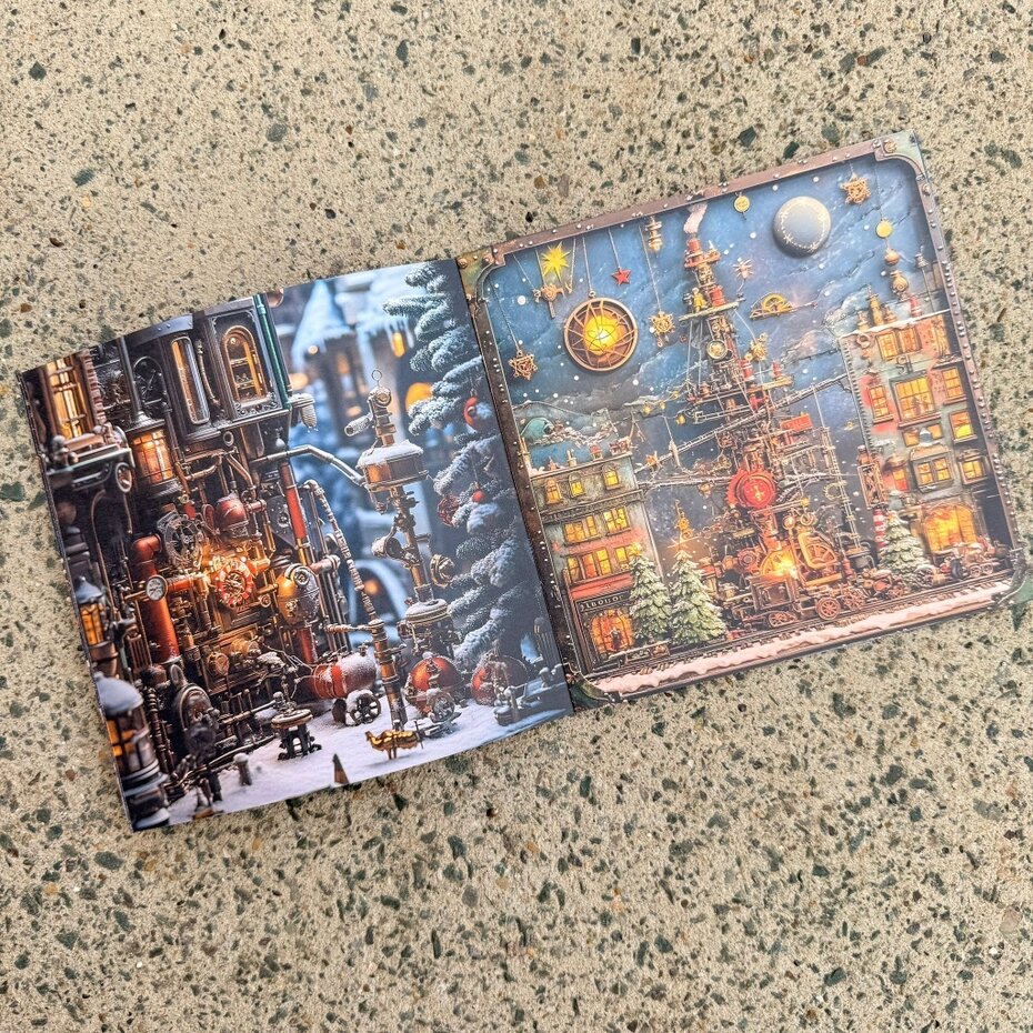 Steampunk Winterfest 6"x6" Paper Book, IndigoBlu - 4