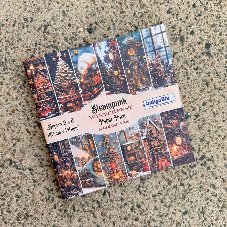 Steampunk Winterfest 6"x6" Paper Book, IndigoBlu