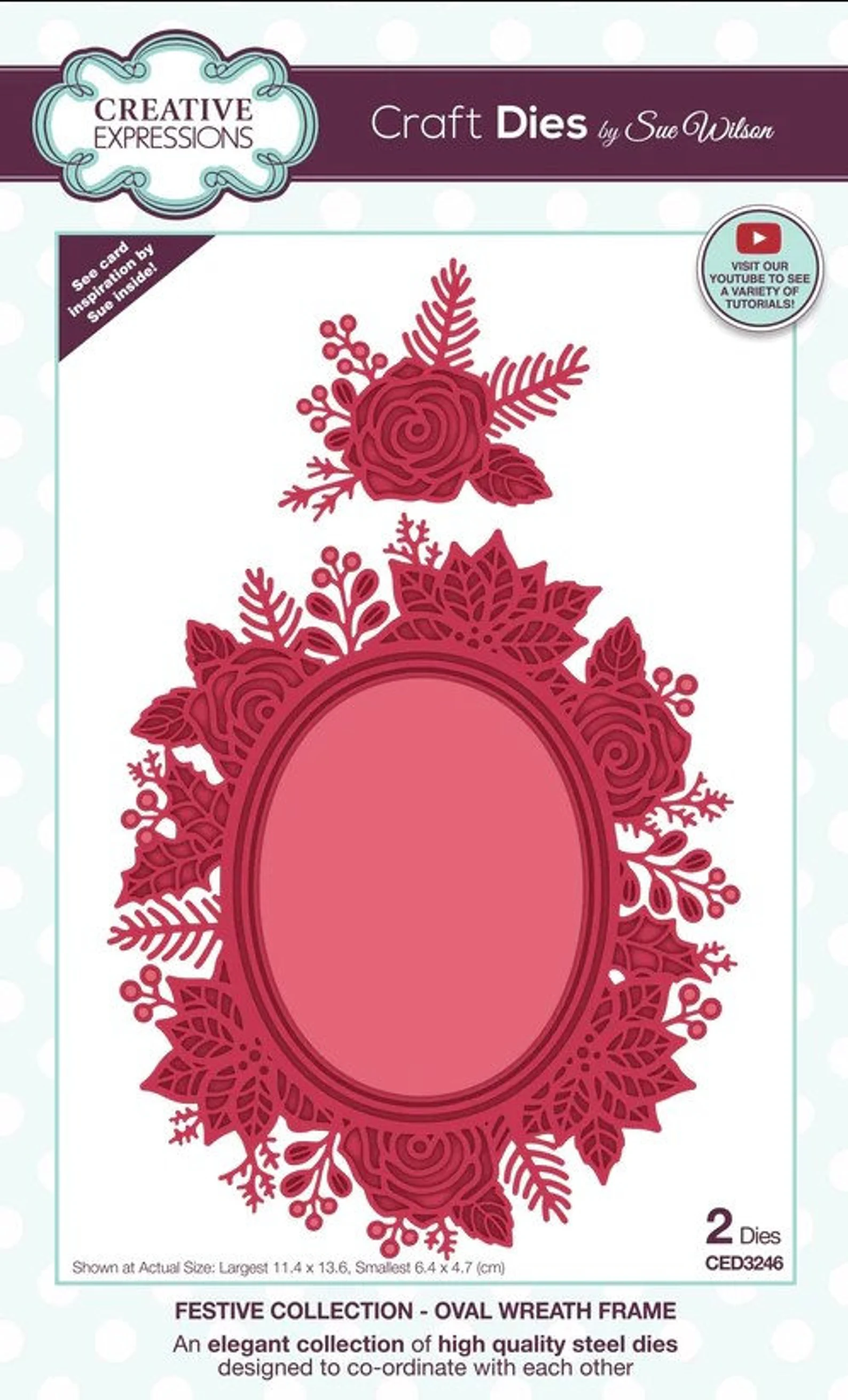 Oval wreath frame, Dies, Sue Wilson, Creative Expressions 