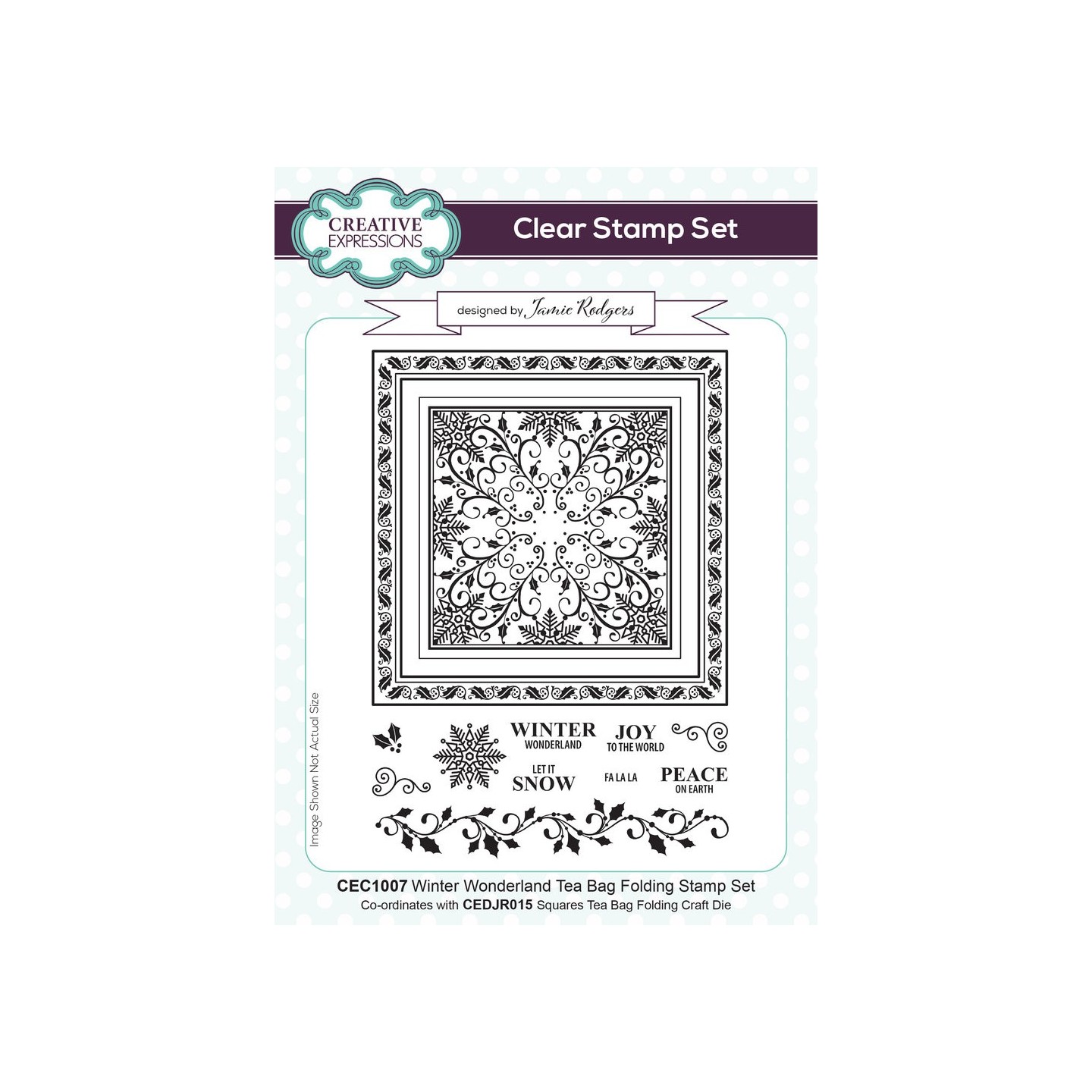 Tea Bag Folding Winter Wonderland, Jamie Rodgers, Clear Stamp, Creative Expressions 