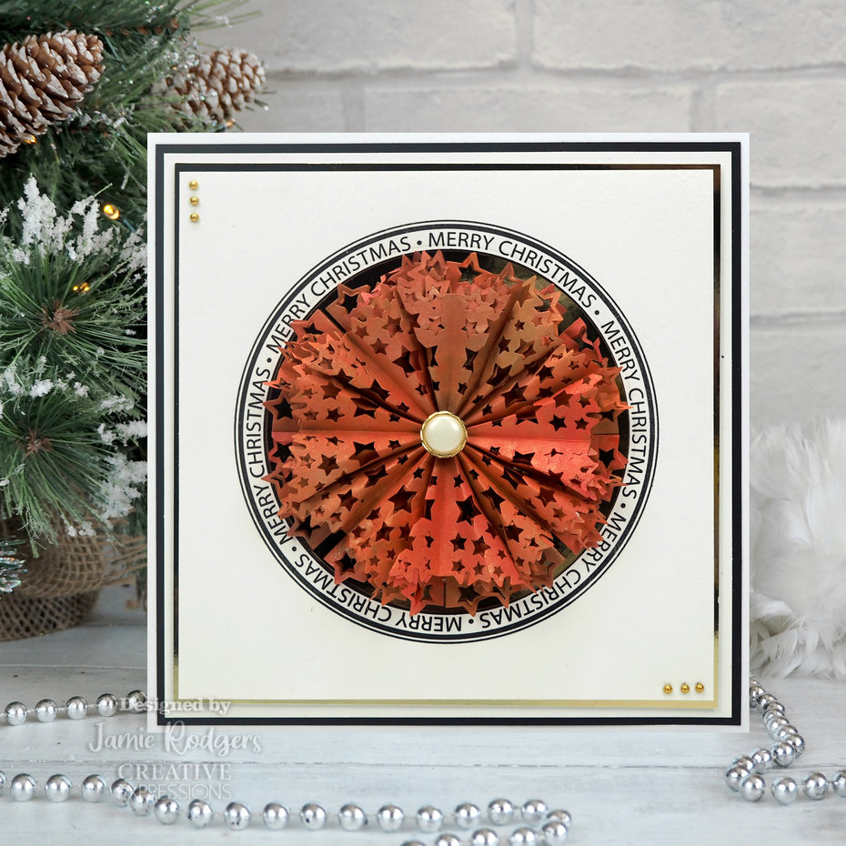 Tea Bag Folding Frosty Wreath, Jamie Rodgers, Clear Stamp, Creative Expressions  - 4