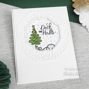 Tea Bag Folding Swirly Christmas, Jamie Rodgers, Clear Stamp, Creative Expressions 