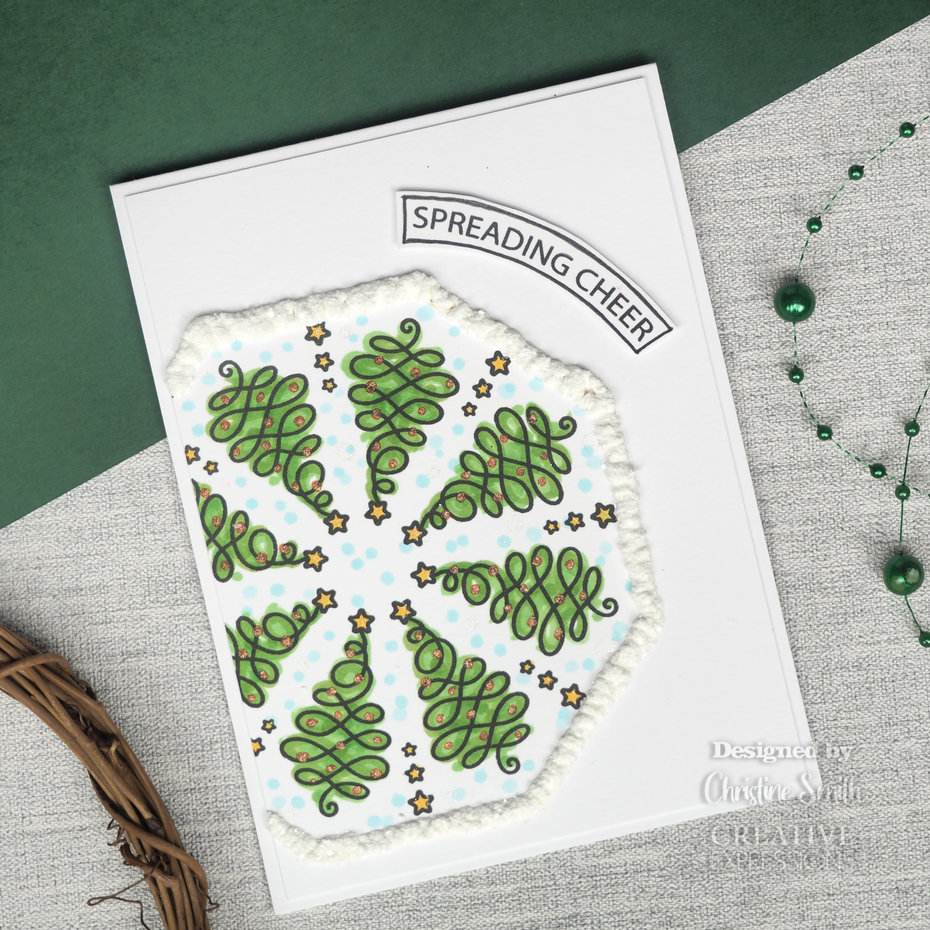 Tea Bag Folding Swirly Christmas, Jamie Rodgers, Clear Stamp, Creative Expressions  - 4