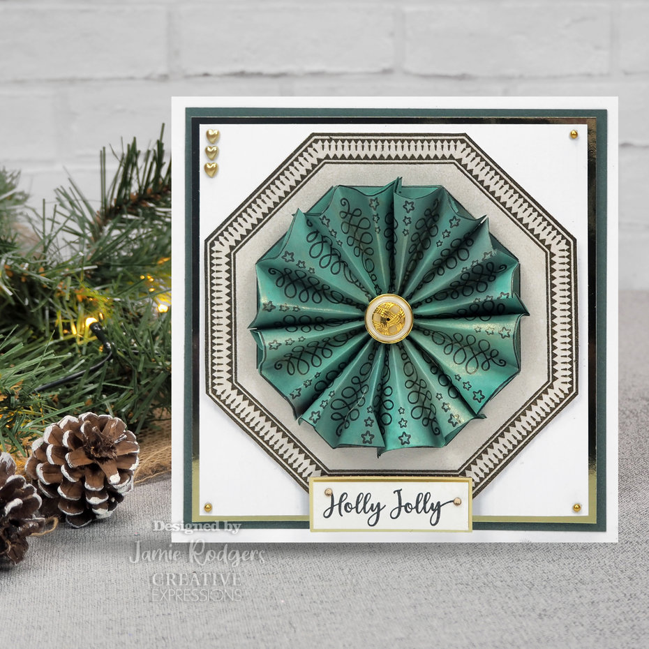 Tea Bag Folding Swirly Christmas, Jamie Rodgers, Clear Stamp, Creative Expressions  - 3