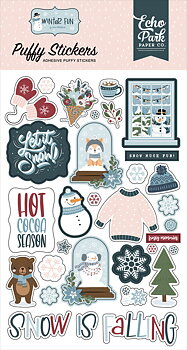 Winter Fun, Puffy Stickers, Echo Park, 