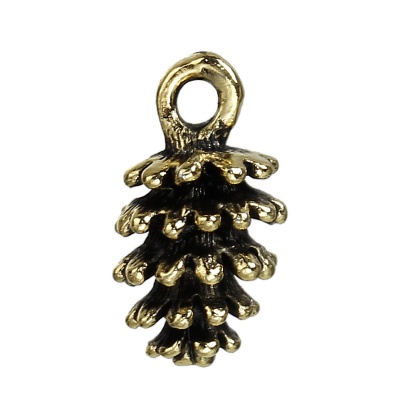 Berlock ,  Pinjenöt 3D, Antikguld