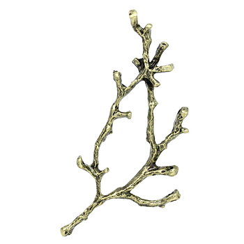 Charm/connector,  Branch Bronze 60mm