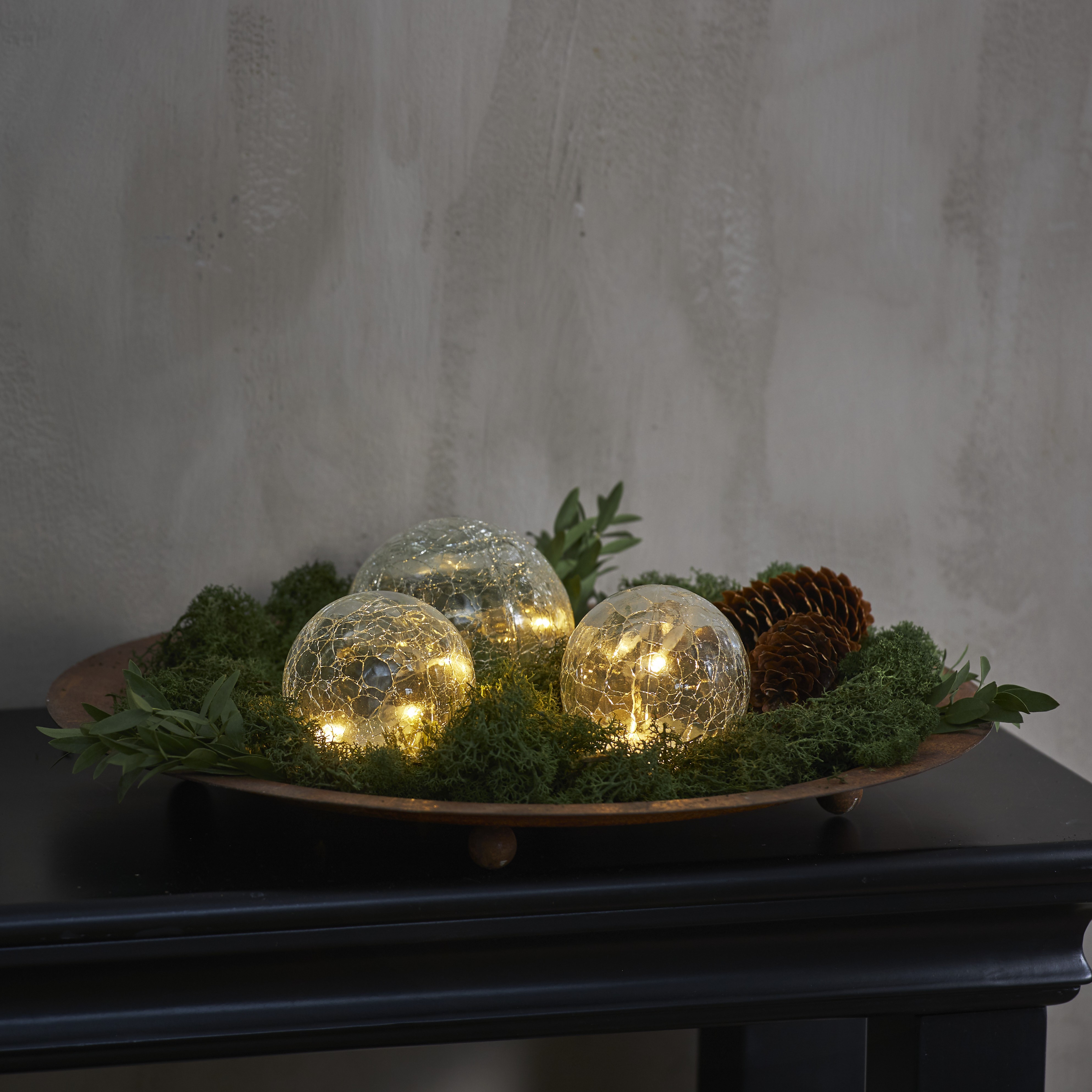 Glaskulor med ljus/timer - 3-pack - 2