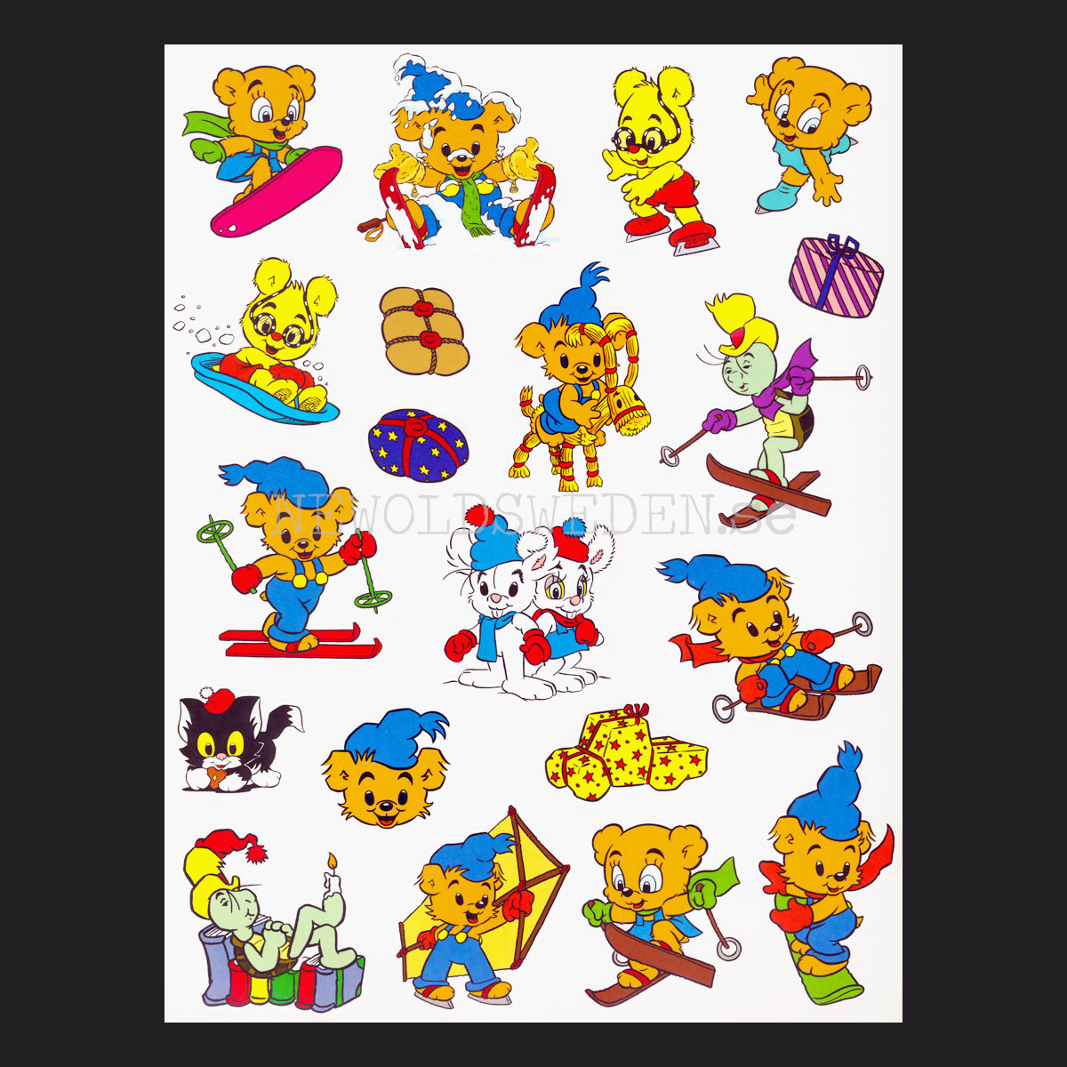 BAMSE JUL STICKERS 40 stycken - FSC
