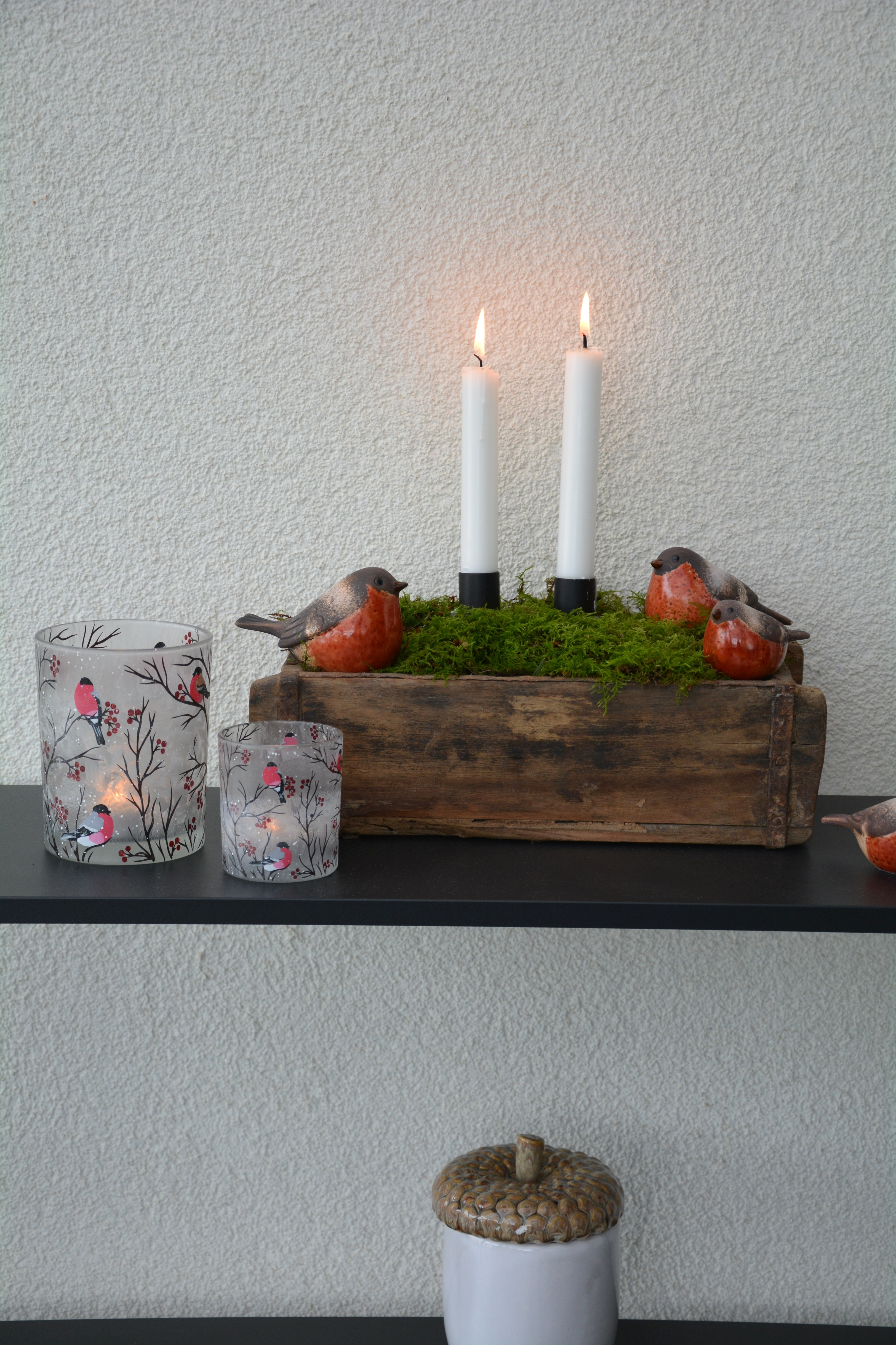 Domherre i keramik 7,9 cm liten - 3