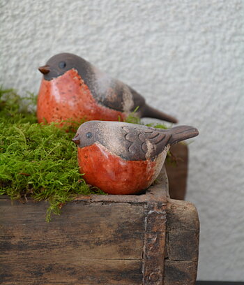 Domherre i keramik 7,9 cm liten