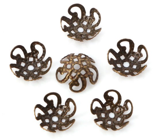 Pärlhattar, Brons Swirl, 8mm