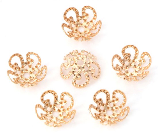 Bead Cap,  Swirl mm,  KC gold