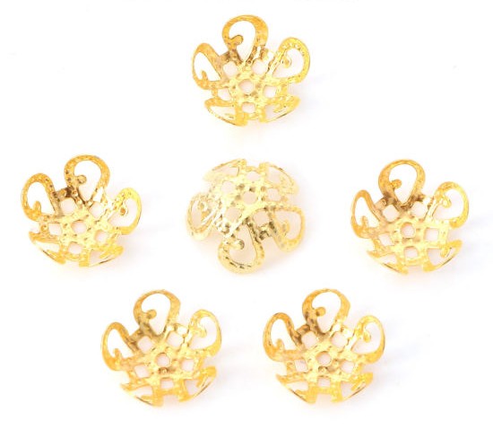 Pärlhattar, Swirl 8mm,   guld