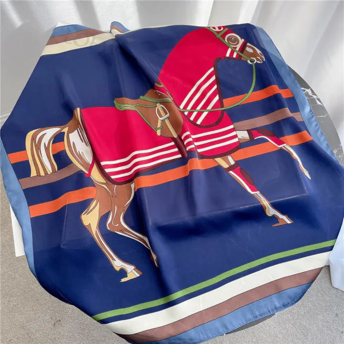 Scarf AWST Intl Hästmotiv Classic Equestrian Navy - 2