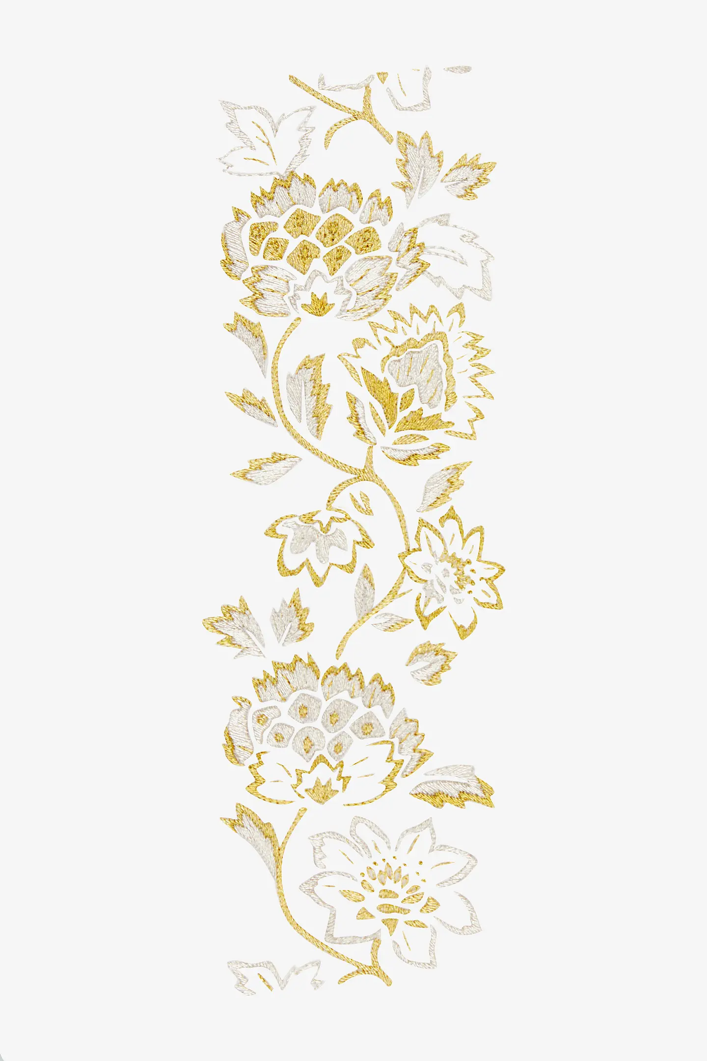Barocque Embroidery Pattern with 3 rolls of threads DMC Diamant metallic  - 3