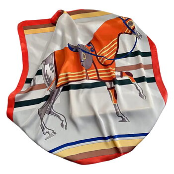 Scarf AWST Intl Hästmotiv Classic Equestrian Ivory