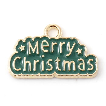 Charm   Enameld "Merry christmas"