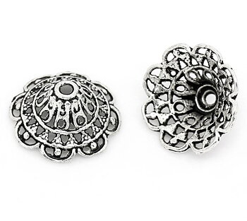 Pärlhattar, Filigree, antiksilver 18mm