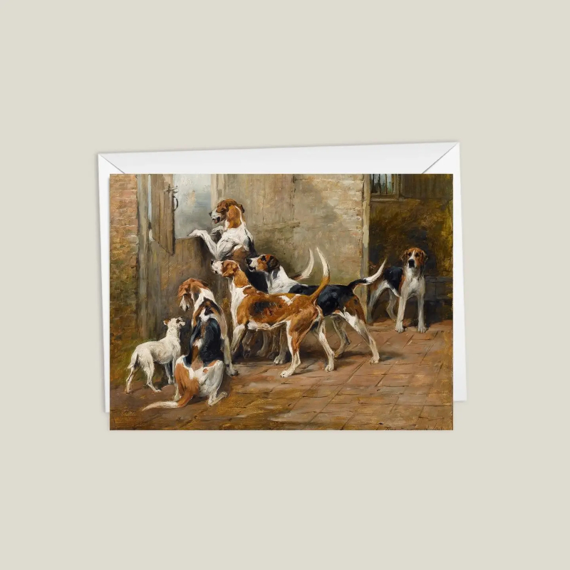 Greeting Card Nimrod Paper Dog Motif Waiting For The Hunt