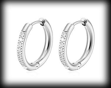 2.2 mm. Små söta stålörhängen med bling.