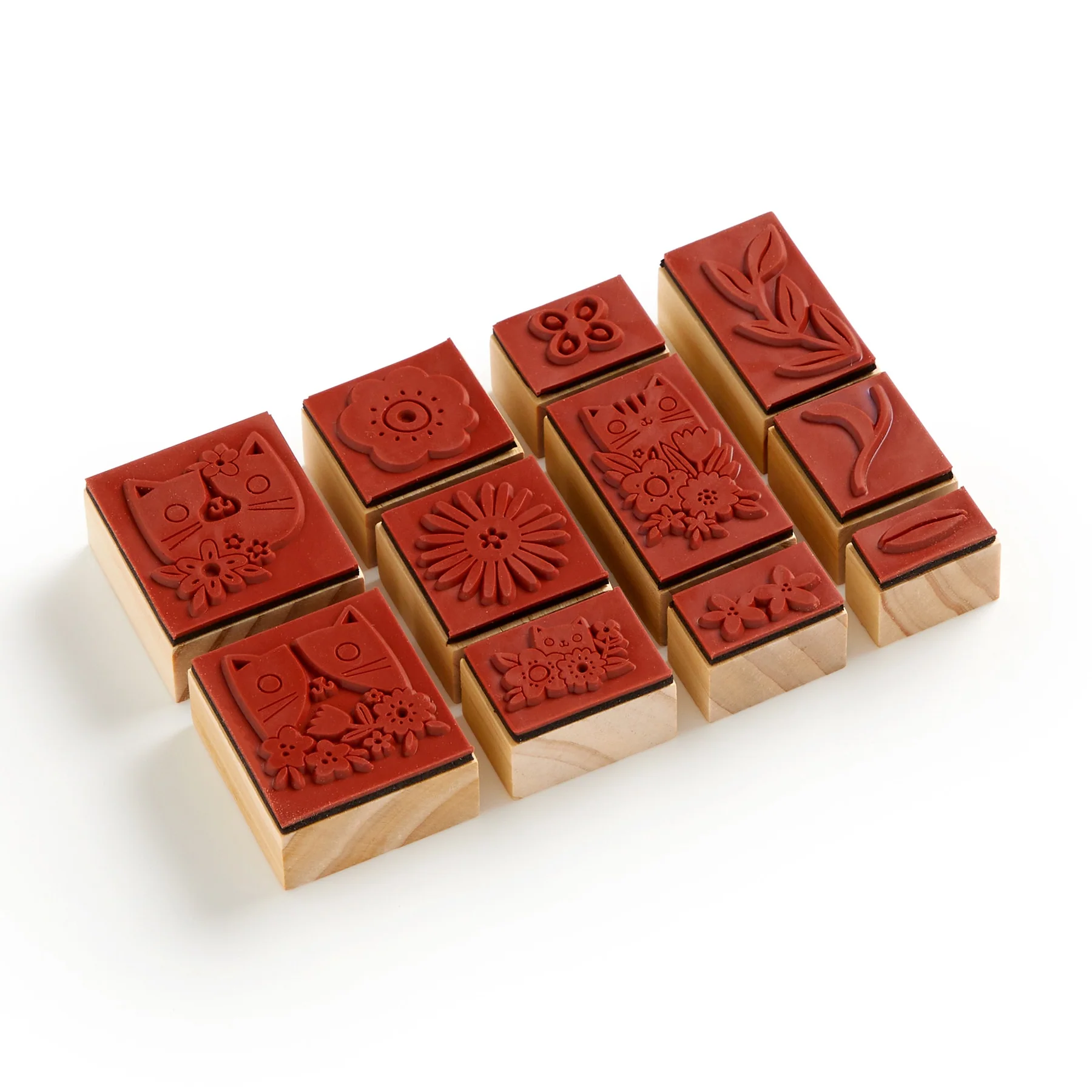 Blooming Cats Rubber Stamp Set (Craft Kit) - 6
