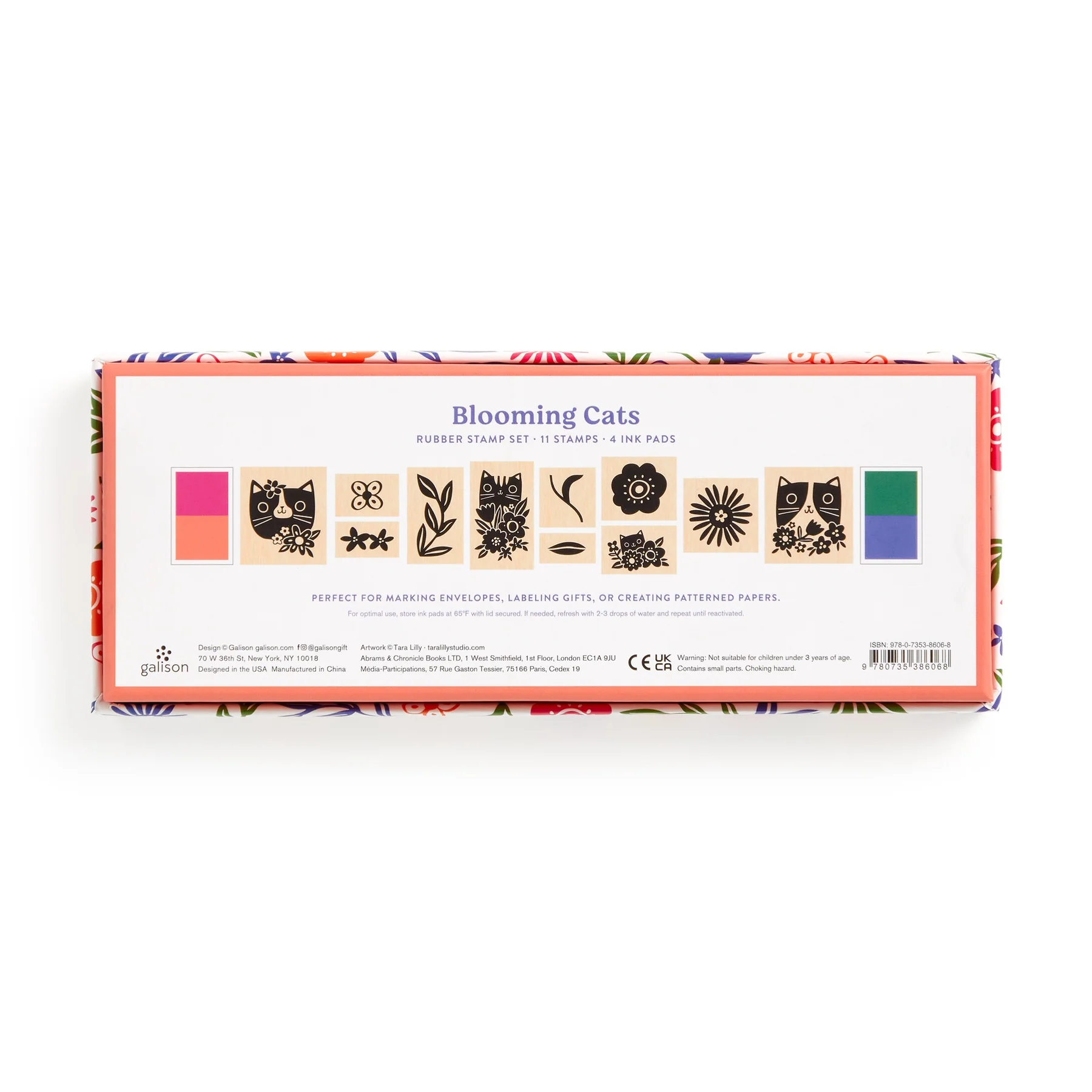 Blooming Cats Rubber Stamp Set (Craft Kit) - 2