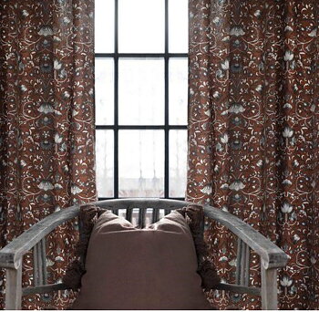 2 st Gardinlängder Lodden Blommor & blad Art Deco rost shabby chic lantlig stil Gårdsromantik