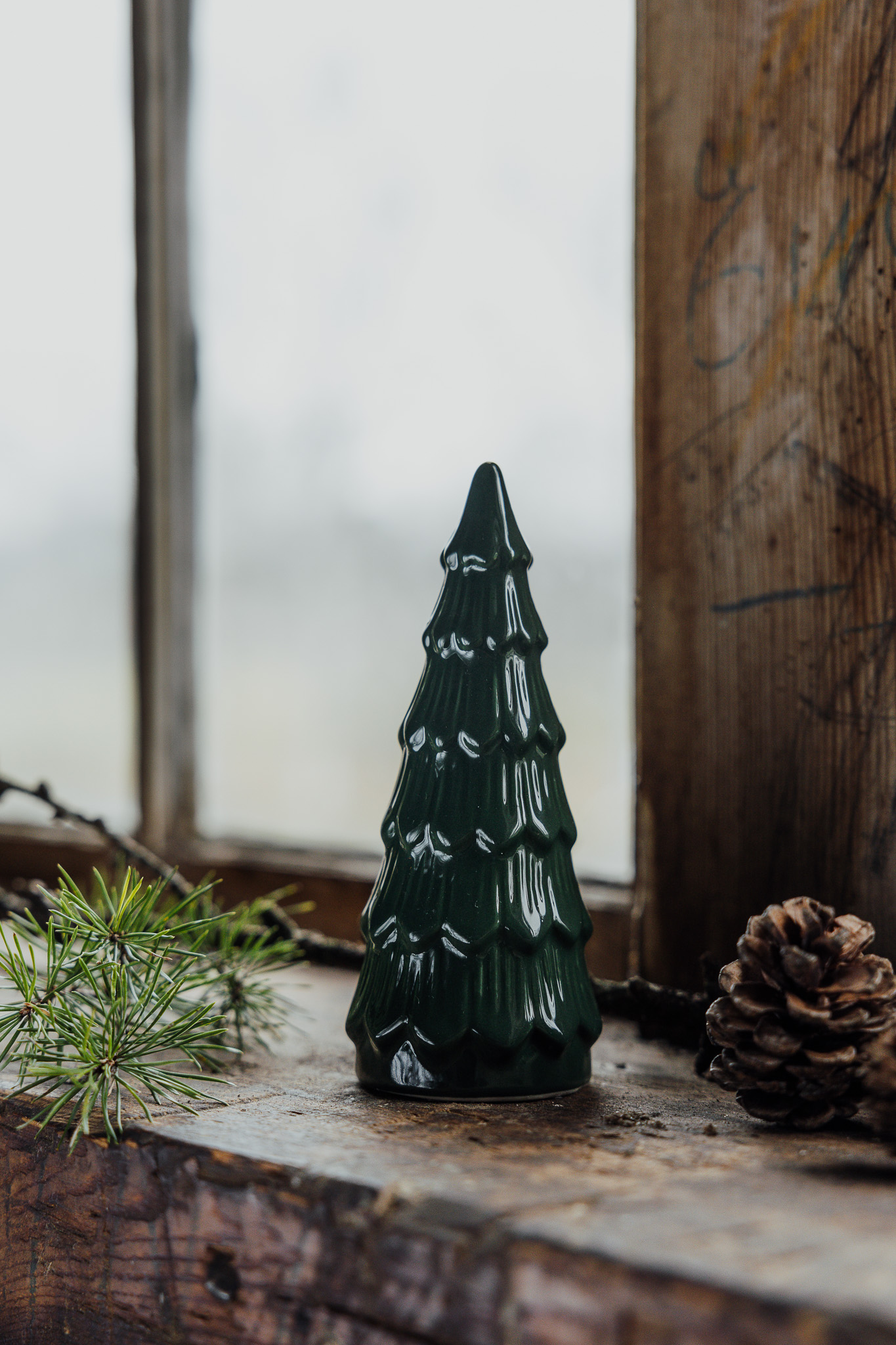Granbacken - Gran - Julgran - Grön Keramik - 5x14 cm