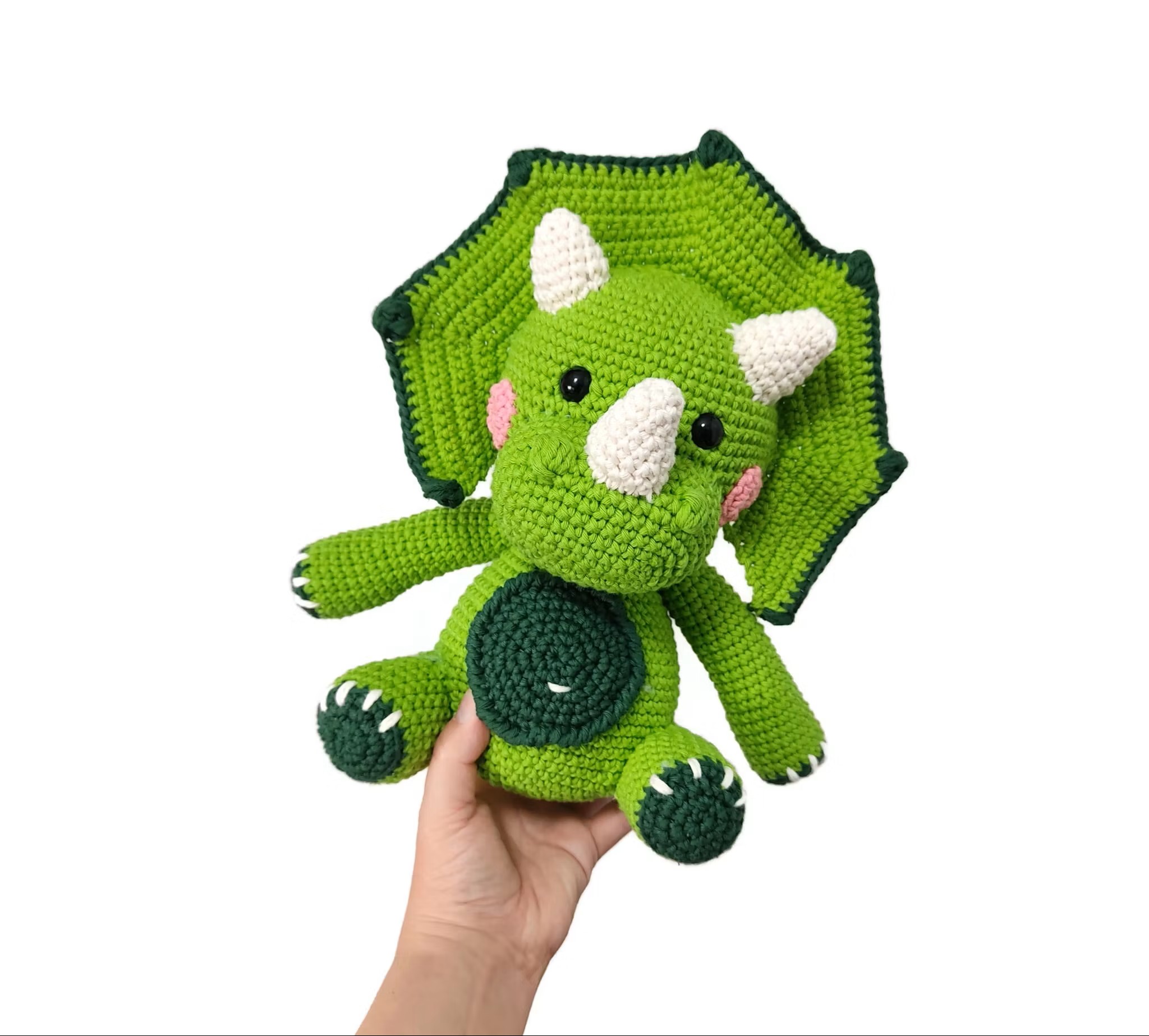 Chrochet your own Triceratops Dinosaur - DIY Kit
