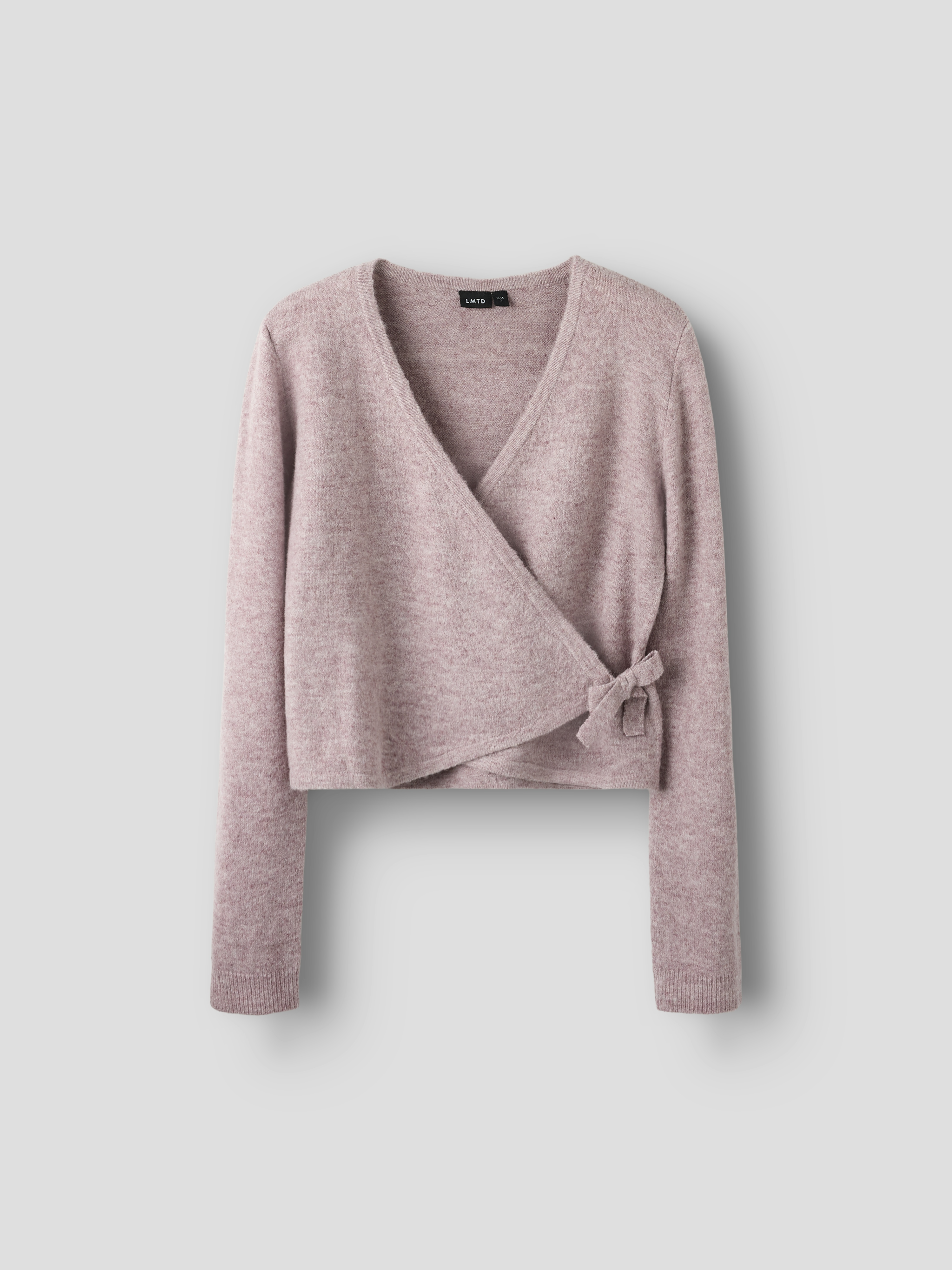 NLFBYNTHE LS WRAP KNIT TOP Elderberry