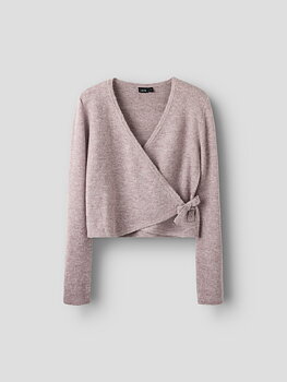NLFBYNTHE LS WRAP KNIT TOP Elderberry