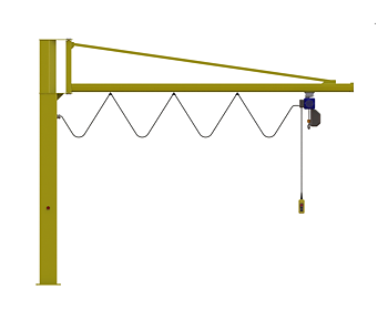 Pelarsvängkran Donati inkl. kättingtelfer / Maxlast: 125 kg / 2 m armlängd