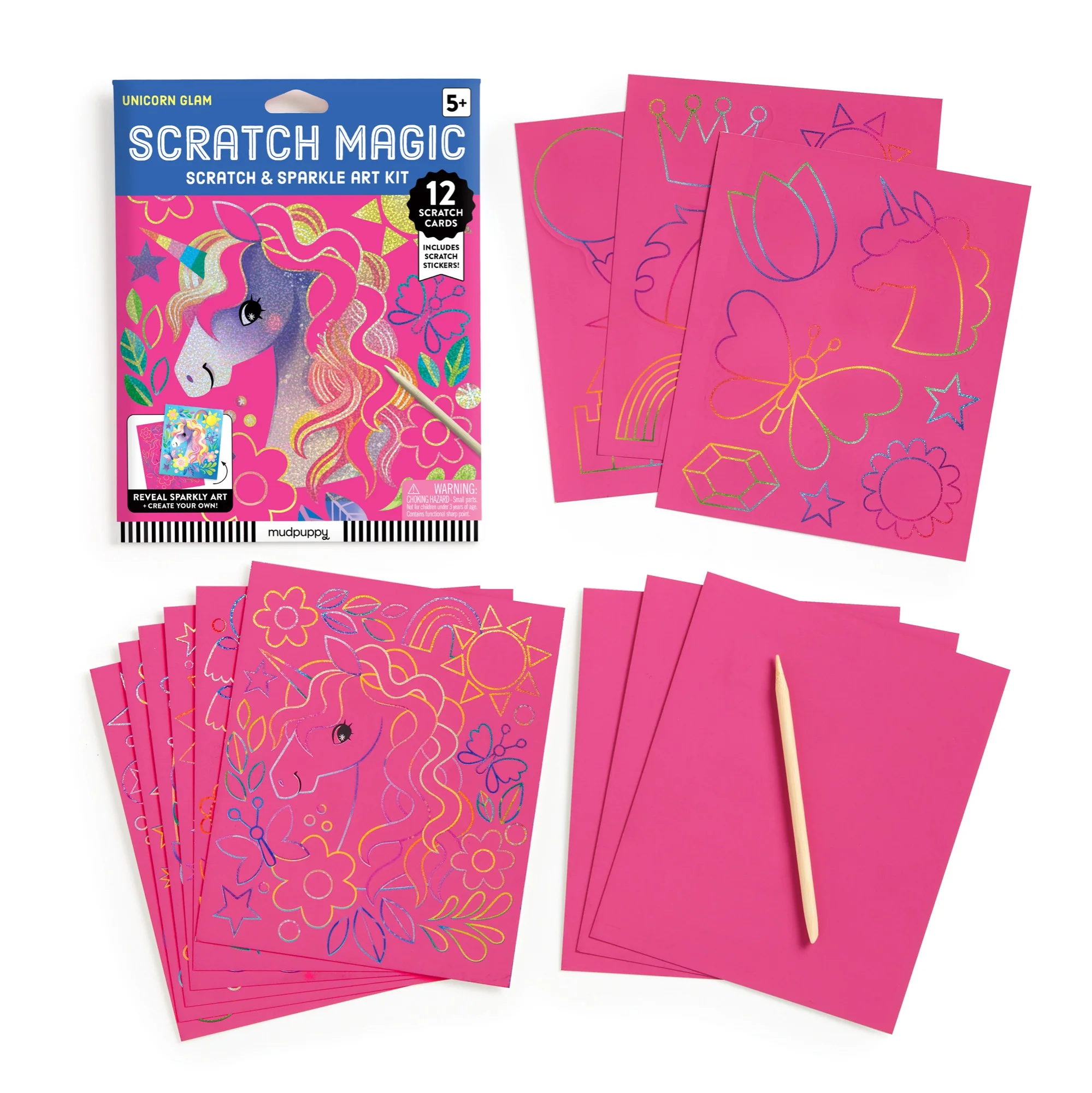 Unicorn Glam Scratch & Sparkle Art Activity Kit - 3