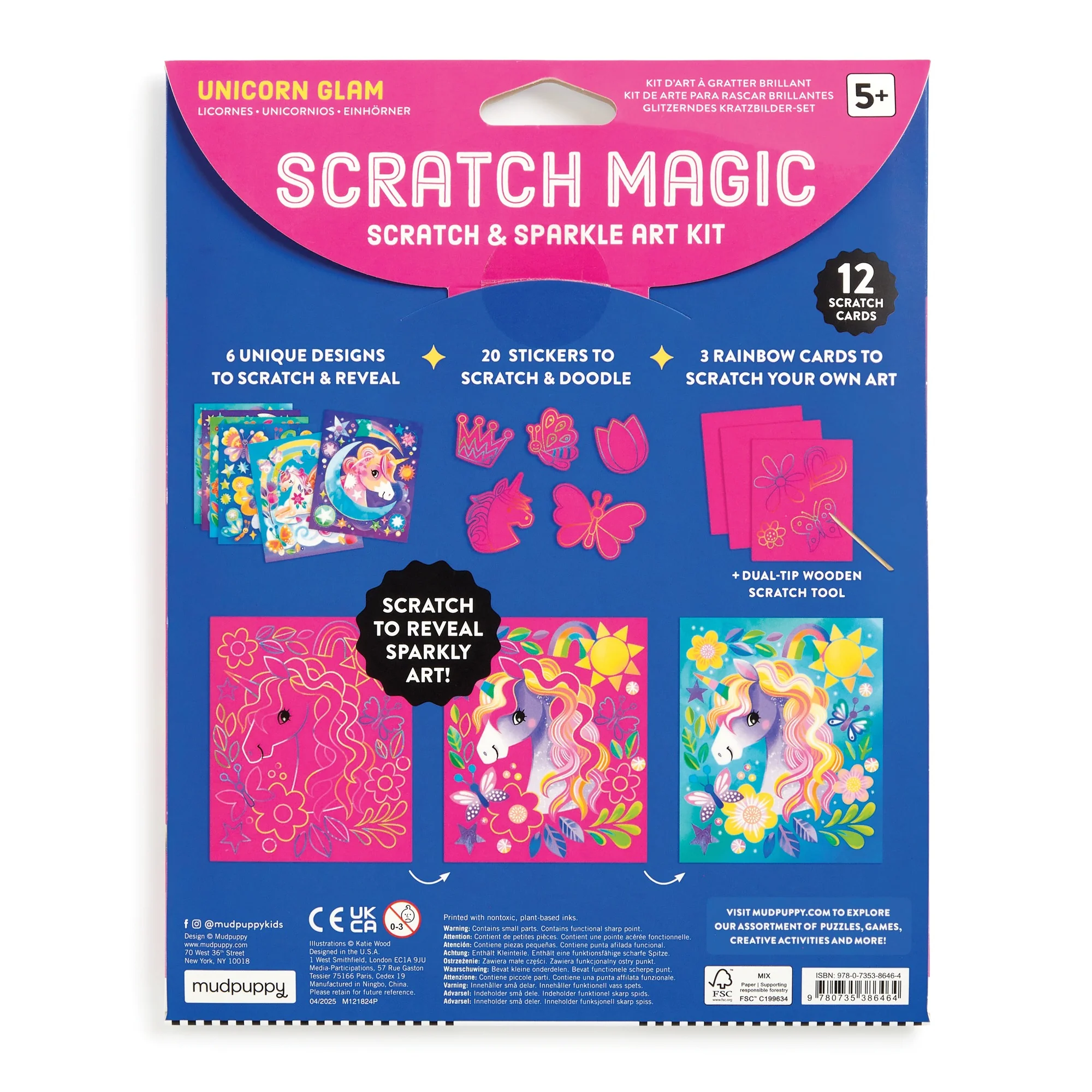 Unicorn Glam Scratch & Sparkle Art Activity Kit - 2