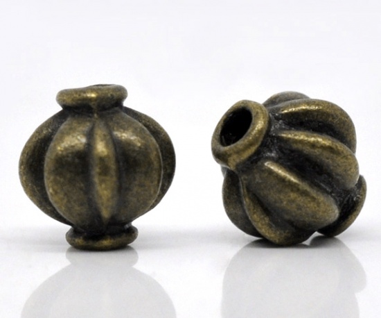 Spacer bead , pumpkin, bronze