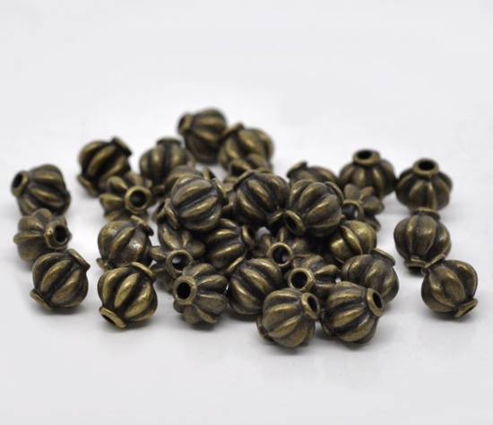 Spacer bead , pumpkin, bronze - 2