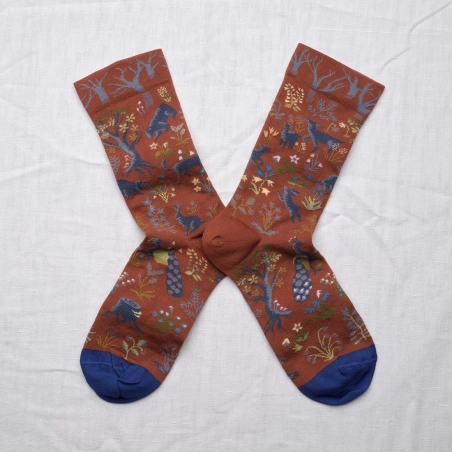 Socks Sepia Woodland