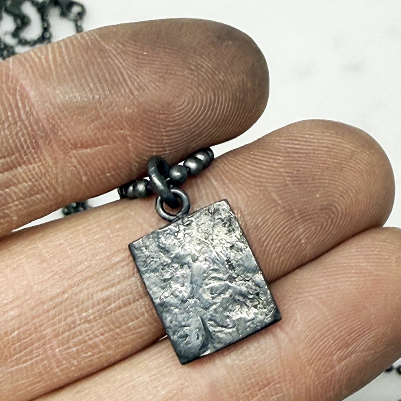 Silver necklace MELTED nr2 - 2