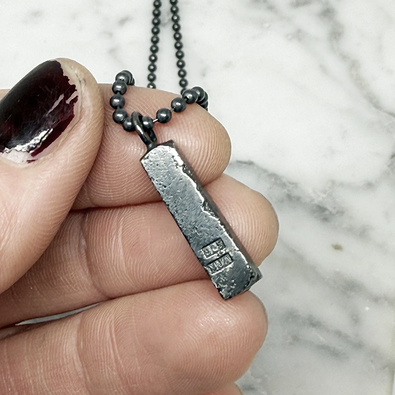 Silver necklace MELTED nr6 - 3