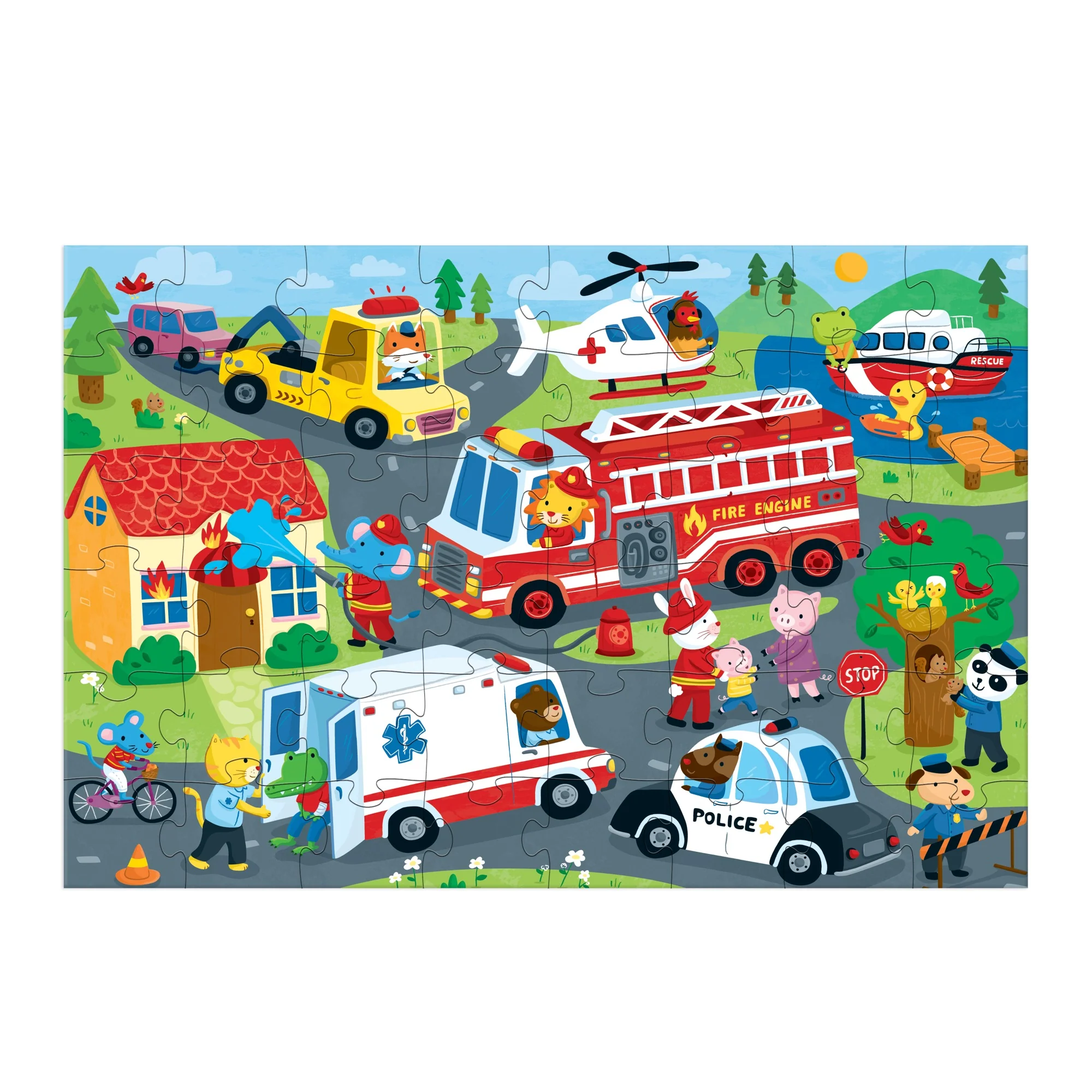 Rescue Vehicles 48 Piece Giant Floor Puzzle (Jigsaw Products) - 3