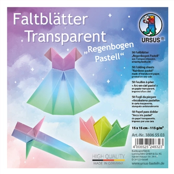 Buntpapierfabrik Ludwig Bähr - URSUS® Transparent papper Pastell - Klassiskt waldorf material för skapande
