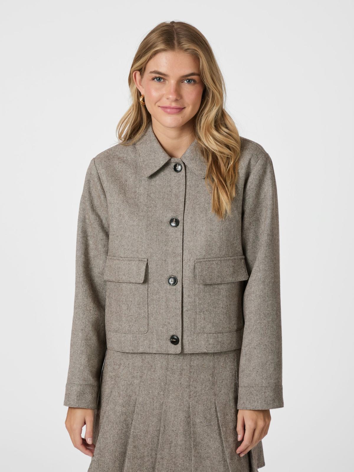 Neo Noir Romana Herringbone Jacket   - 3