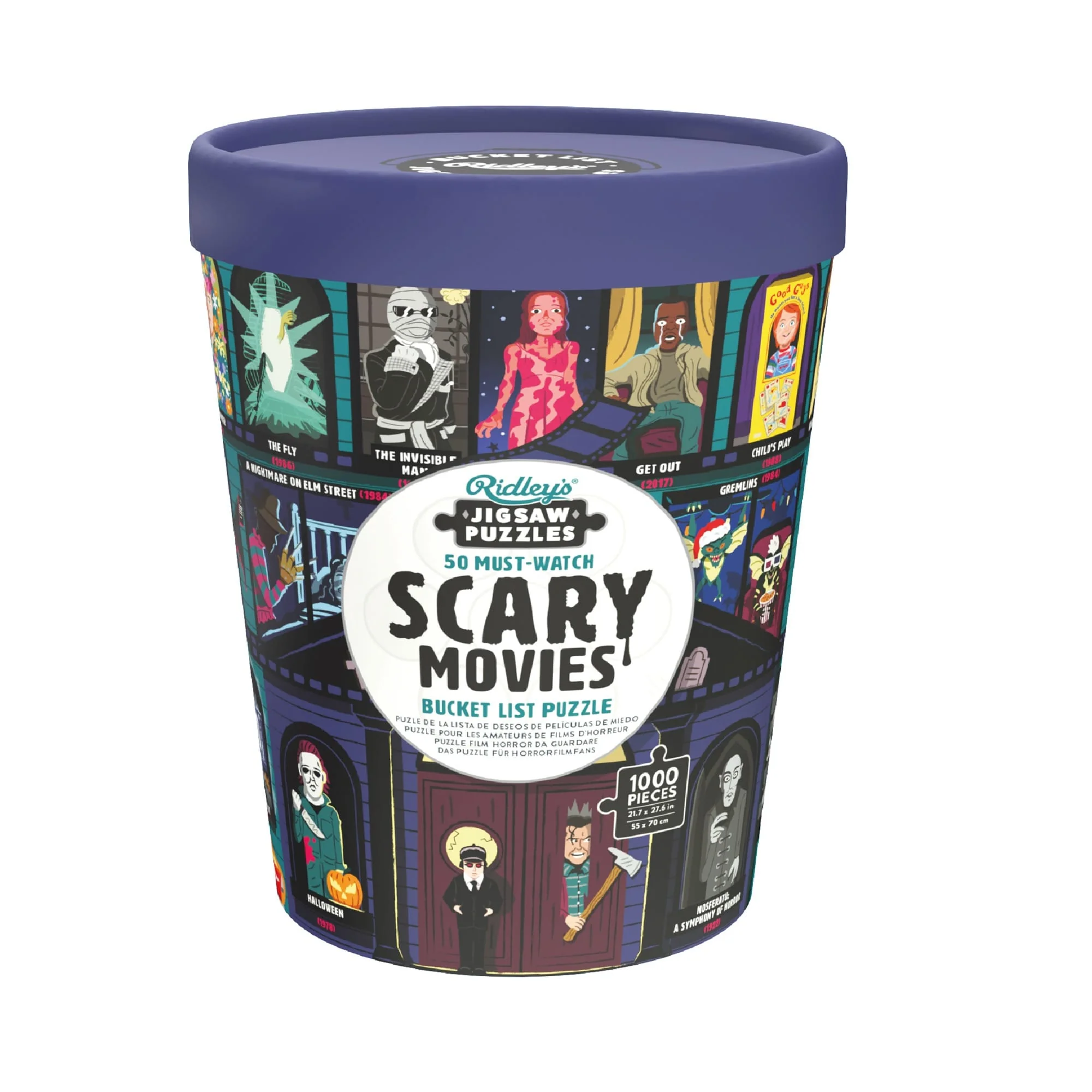 50 Must-Watch Scary Movies Bucket List 1000-piece Puzzle 