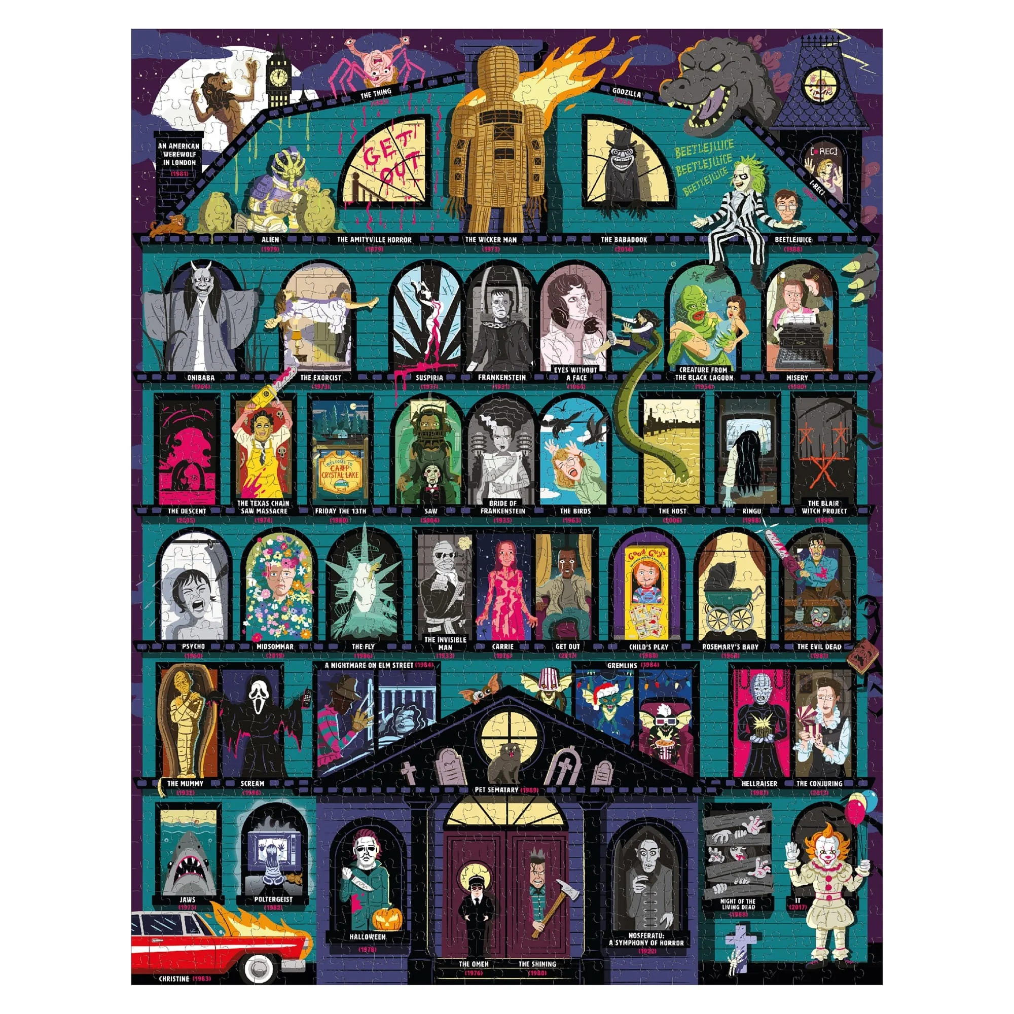 50 Must-Watch Scary Movies Bucket List 1000-piece Puzzle  - 2
